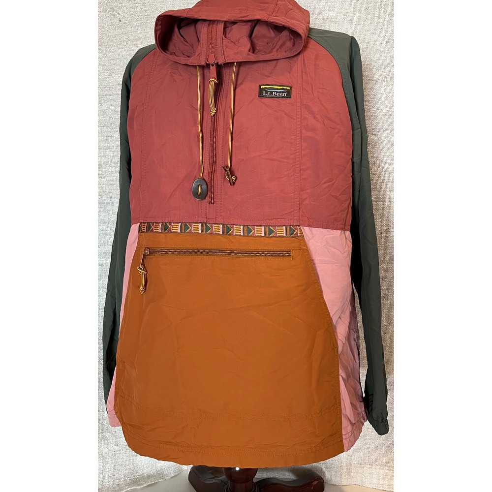 LL Bean Mountain Classic Anorak Multi Color Block Windbreaker XL 505301